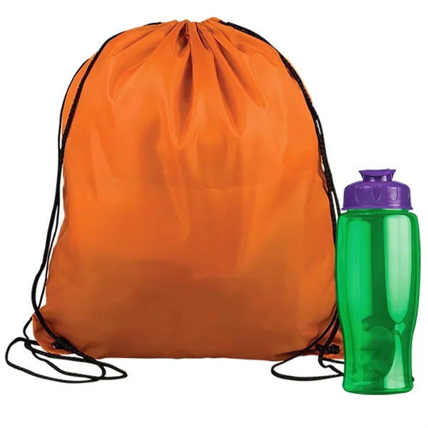 Drawstring backpack in a bottle combo kit.... from ASI 40480 Koozie Group