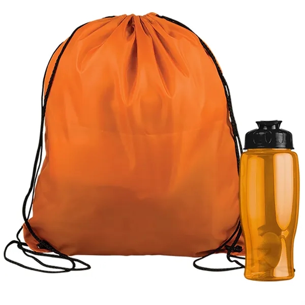 Drawstring backpack in a bottle combo kit.... from ASI 40480 Koozie Group