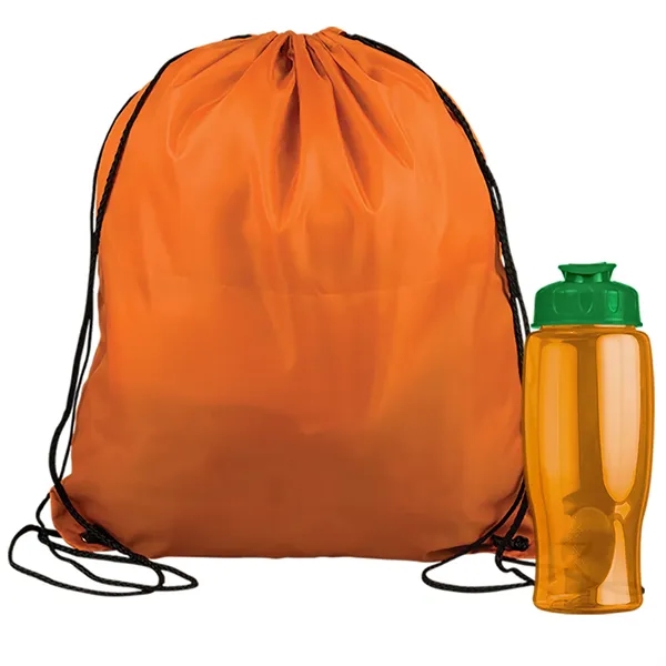 Drawstring backpack in a bottle combo kit.... from ASI 40480 Koozie Group