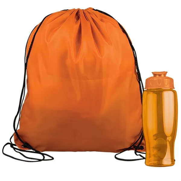 Drawstring backpack in a bottle combo kit.... from ASI 40480 Koozie Group