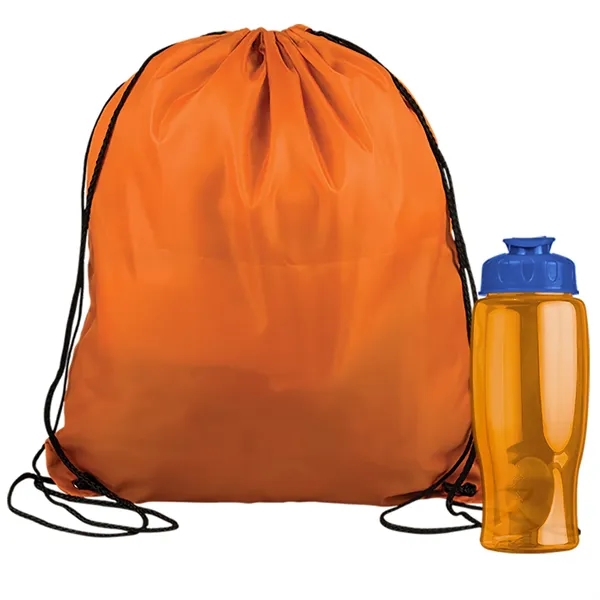 Drawstring backpack in a bottle combo kit.... from ASI 40480 Koozie Group