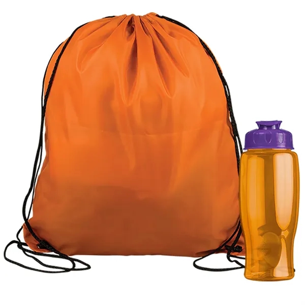 Drawstring backpack in a bottle combo kit.... from ASI 40480 Koozie Group