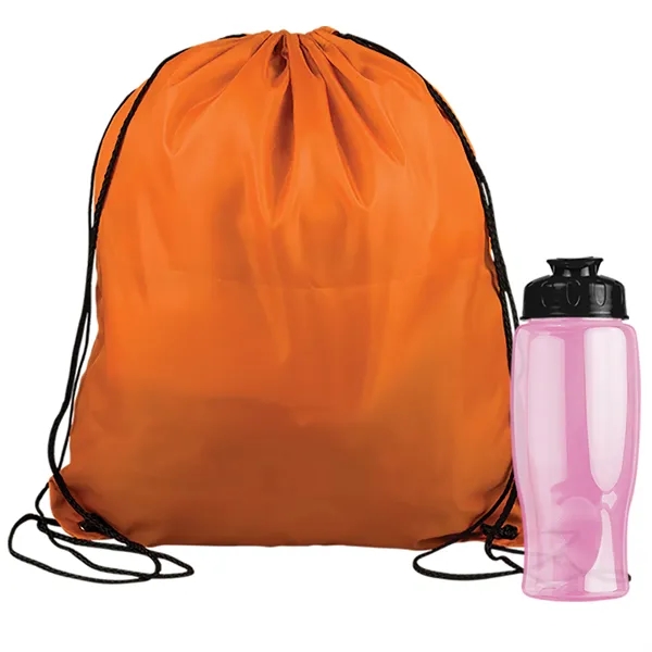 Drawstring backpack in a bottle combo kit.... from ASI 40480 Koozie Group