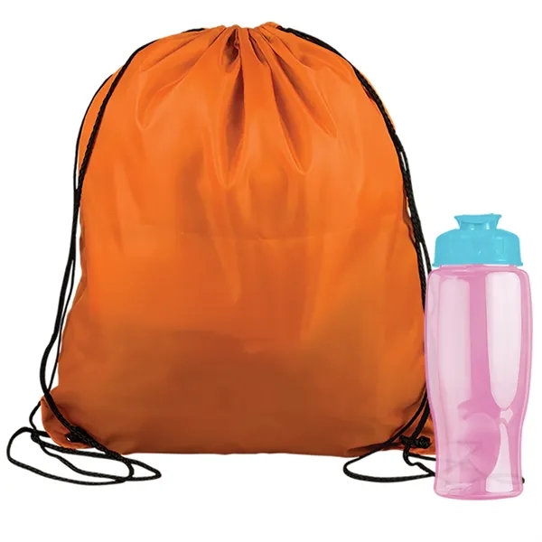 Drawstring backpack in a bottle combo kit.... from ASI 40480 Koozie Group