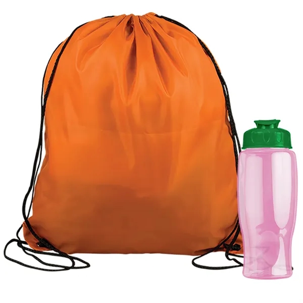 Drawstring backpack in a bottle combo kit.... from ASI 40480 Koozie Group