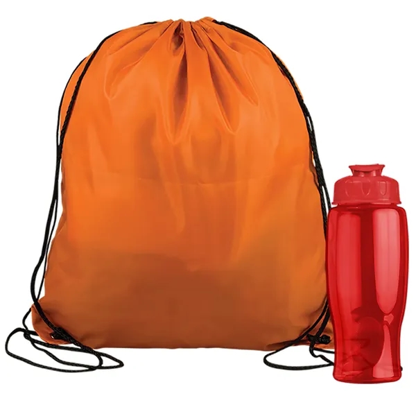 Drawstring backpack in a bottle combo kit.... from ASI 40480 Koozie Group