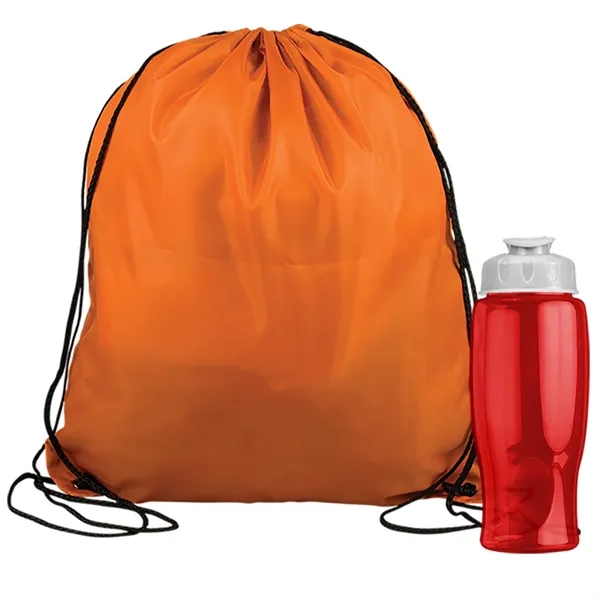 Drawstring backpack in a bottle combo kit.... from ASI 40480 Koozie Group