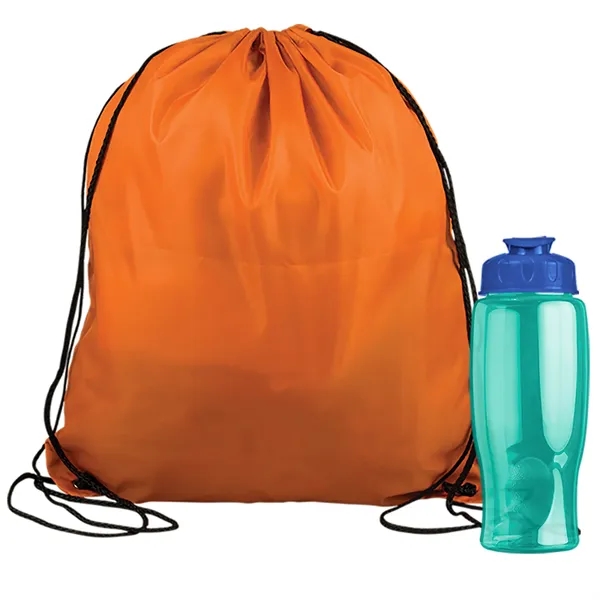Drawstring backpack in a bottle combo kit.... from ASI 40480 Koozie Group