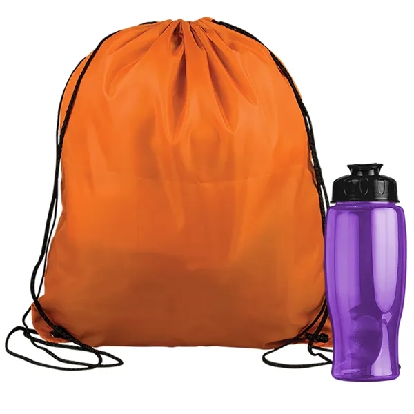 Drawstring backpack in a bottle combo kit.... from ASI 40480 Koozie Group