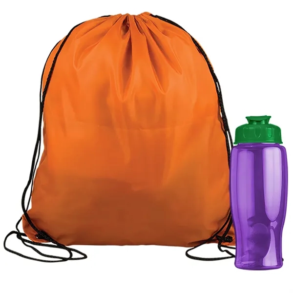 Drawstring backpack in a bottle combo kit.... from ASI 40480 Koozie Group