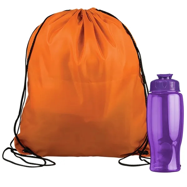 Drawstring backpack in a bottle combo kit.... from ASI 40480 Koozie Group