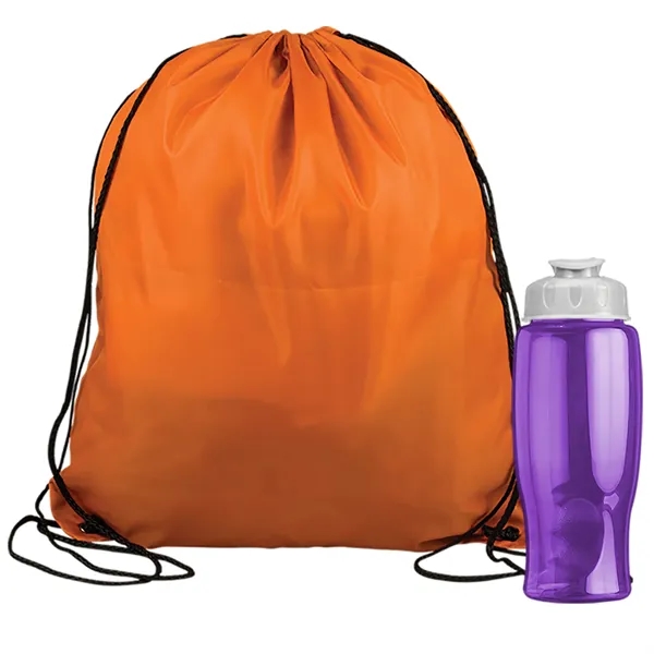 Drawstring backpack in a bottle combo kit.... from ASI 40480 Koozie Group