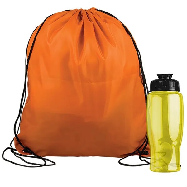 Drawstring backpack in a bottle combo kit.... from ASI 40480 Koozie Group