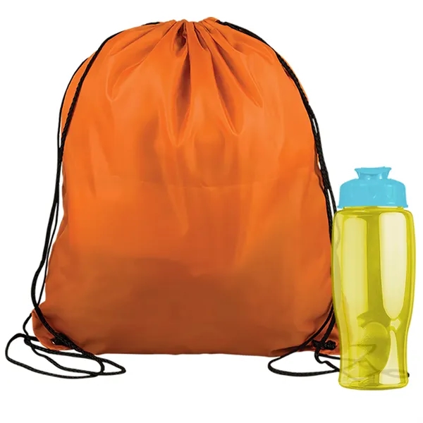 Drawstring backpack in a bottle combo kit.... from ASI 40480 Koozie Group