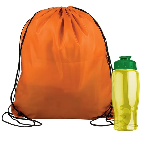 Drawstring backpack in a bottle combo kit.... from ASI 40480 Koozie Group