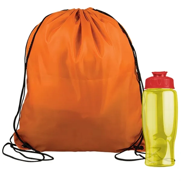 Drawstring backpack in a bottle combo kit.... from ASI 40480 Koozie Group