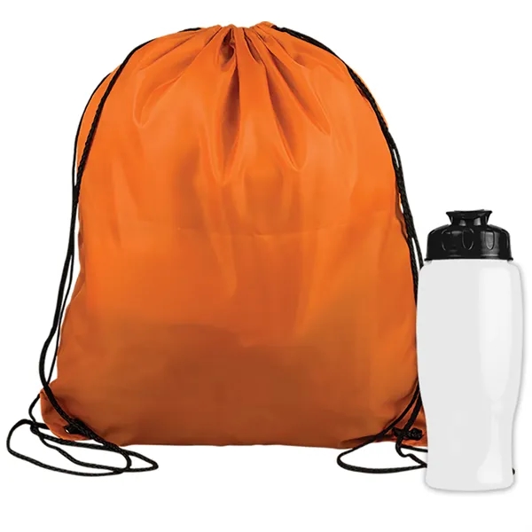 Drawstring backpack in a bottle combo kit.... from ASI 40480 Koozie Group
