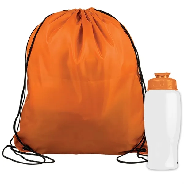Drawstring backpack in a bottle combo kit.... from ASI 40480 Koozie Group