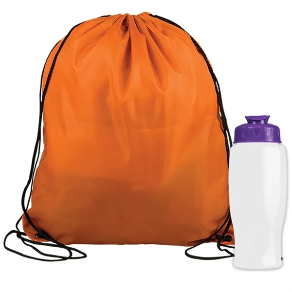 Drawstring backpack in a bottle combo kit.... from ASI 40480 Koozie Group