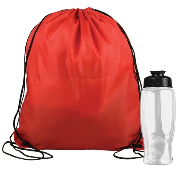 Drawstring backpack in a bottle combo kit.... from ASI 40480 Koozie Group