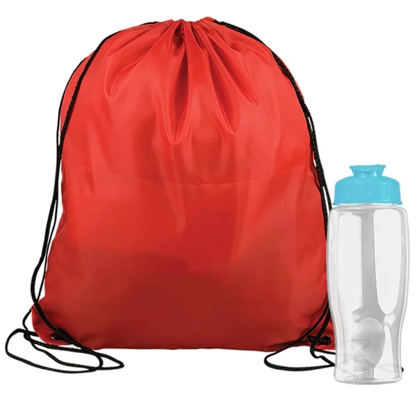 Drawstring backpack in a bottle combo kit.... from ASI 40480 Koozie Group