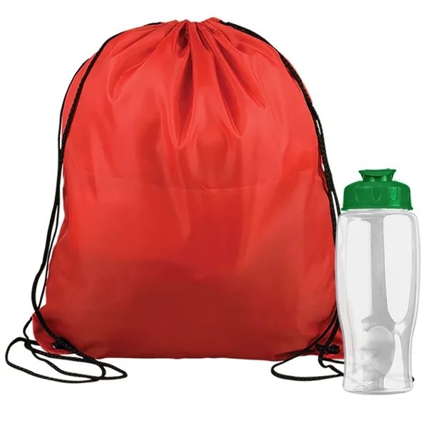 Drawstring backpack in a bottle combo kit.... from ASI 40480 Koozie Group