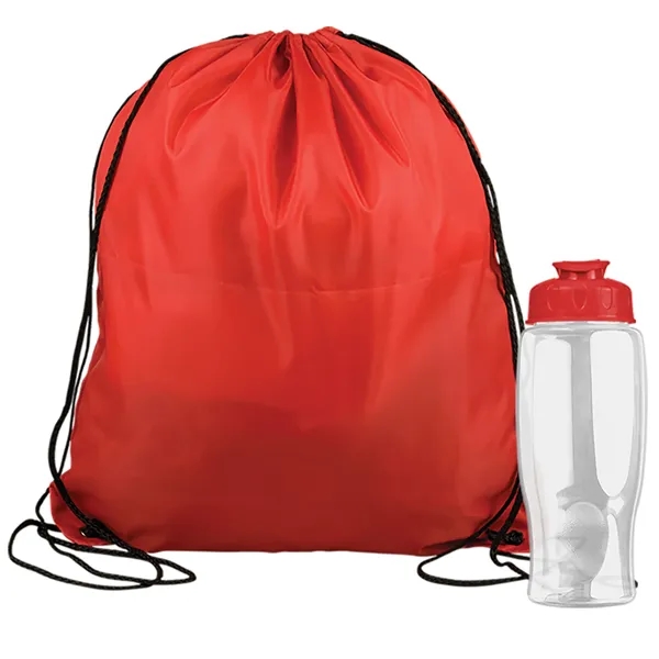 Drawstring backpack in a bottle combo kit.... from ASI 40480 Koozie Group