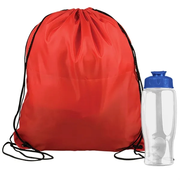 Drawstring backpack in a bottle combo kit.... from ASI 40480 Koozie Group