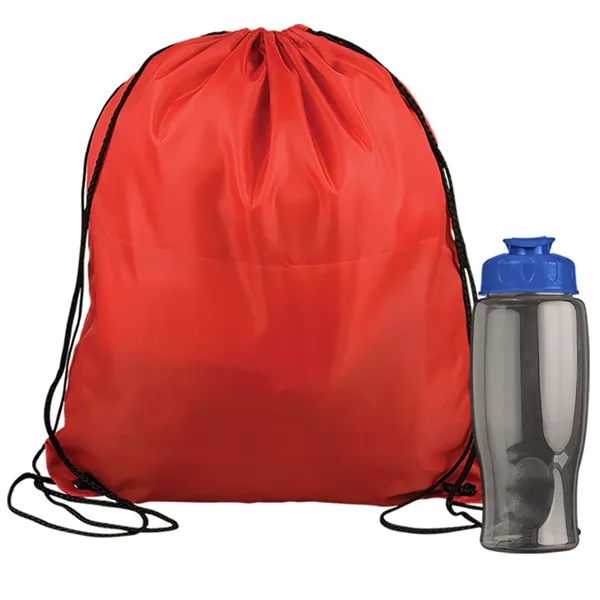 Drawstring backpack in a bottle combo kit.... from ASI 40480 Koozie Group