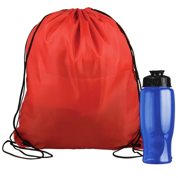 Drawstring backpack in a bottle combo kit.... from ASI 40480 Koozie Group