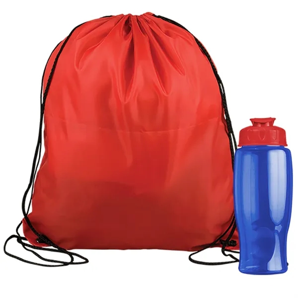 Drawstring backpack in a bottle combo kit.... from ASI 40480 Koozie Group