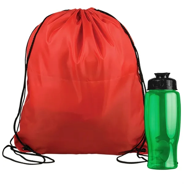 Drawstring backpack in a bottle combo kit.... from ASI 40480 Koozie Group