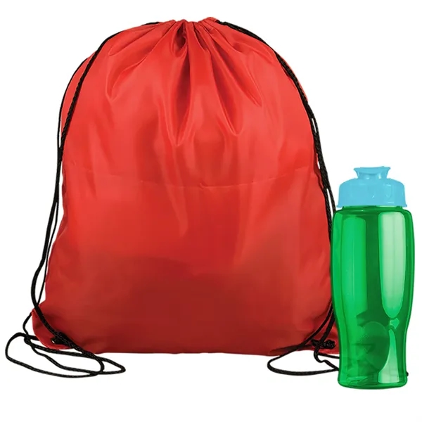 Drawstring backpack in a bottle combo kit.... from ASI 40480 Koozie Group