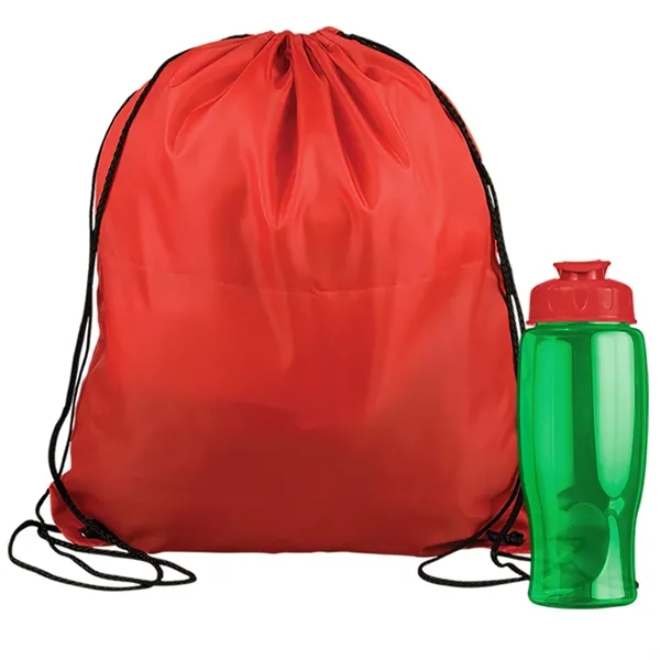 Drawstring backpack in a bottle combo kit.... from ASI 40480 Koozie Group