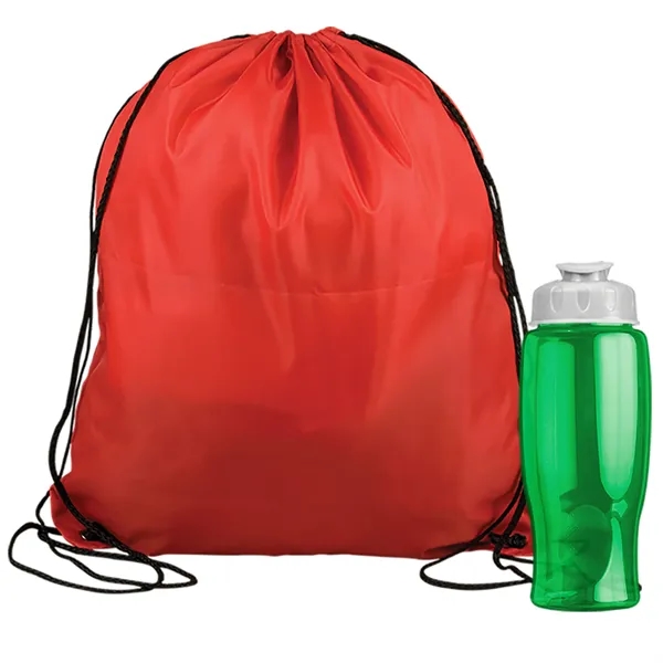 Drawstring backpack in a bottle combo kit.... from ASI 40480 Koozie Group