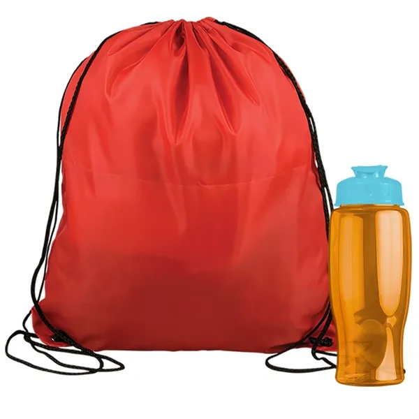 Drawstring backpack in a bottle combo kit.... from ASI 40480 Koozie Group