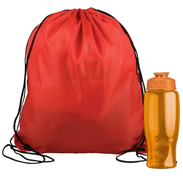Drawstring backpack in a bottle combo kit.... from ASI 40480 Koozie Group