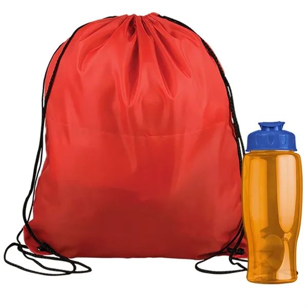 Drawstring backpack in a bottle combo kit.... from ASI 40480 Koozie Group