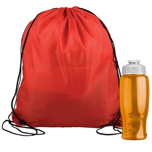 Drawstring backpack in a bottle combo kit.... from ASI 40480 Koozie Group