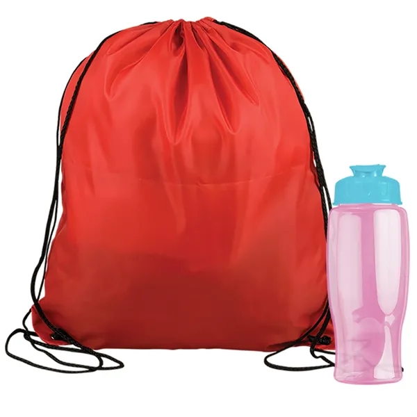 Drawstring backpack in a bottle combo kit.... from ASI 40480 Koozie Group