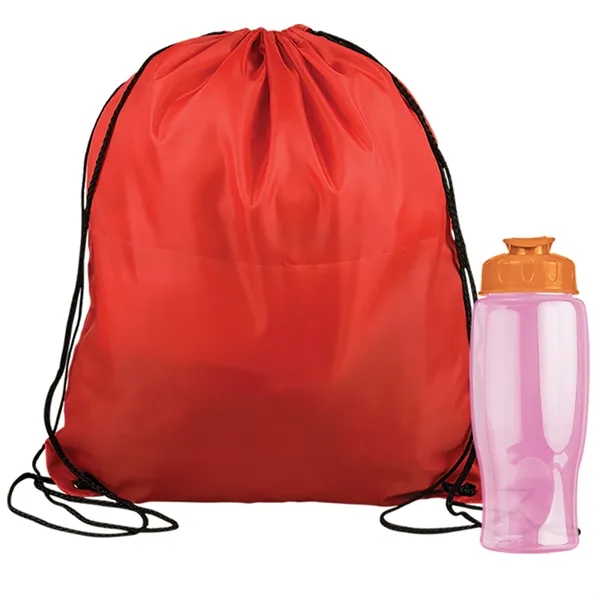 Drawstring backpack in a bottle combo kit.... from ASI 40480 Koozie Group