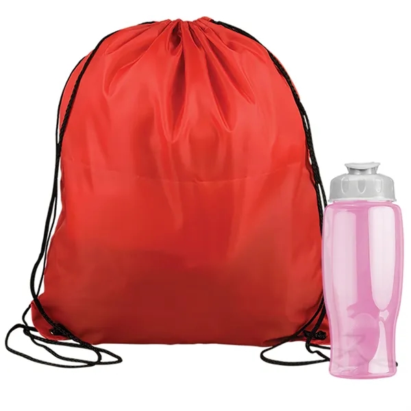 Drawstring backpack in a bottle combo kit.... from ASI 40480 Koozie Group