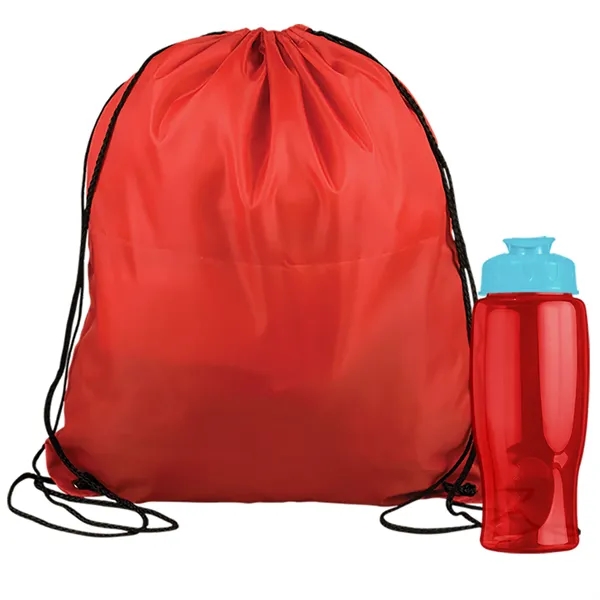 Drawstring backpack in a bottle combo kit.... from ASI 40480 Koozie Group