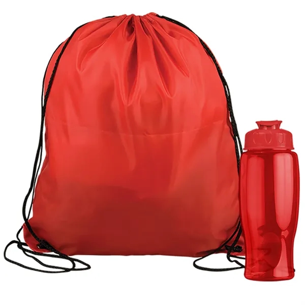 Drawstring backpack in a bottle combo kit.... from ASI 40480 Koozie Group
