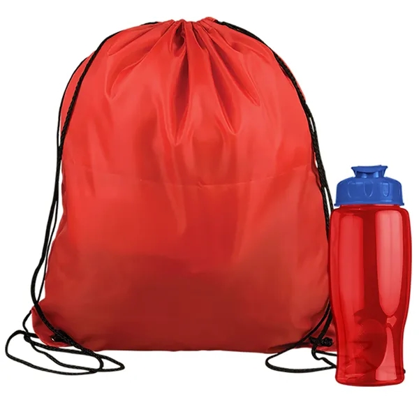 Drawstring backpack in a bottle combo kit.... from ASI 40480 Koozie Group