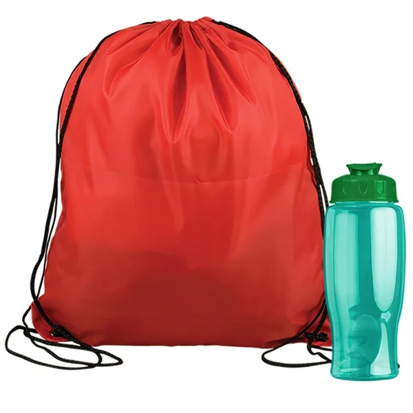 Drawstring backpack in a bottle combo kit.... from ASI 40480 Koozie Group