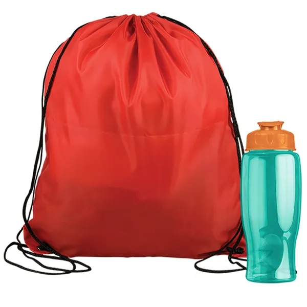 Drawstring backpack in a bottle combo kit.... from ASI 40480 Koozie Group