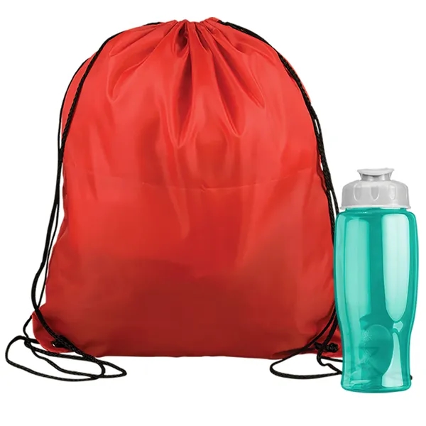 Drawstring backpack in a bottle combo kit.... from ASI 40480 Koozie Group