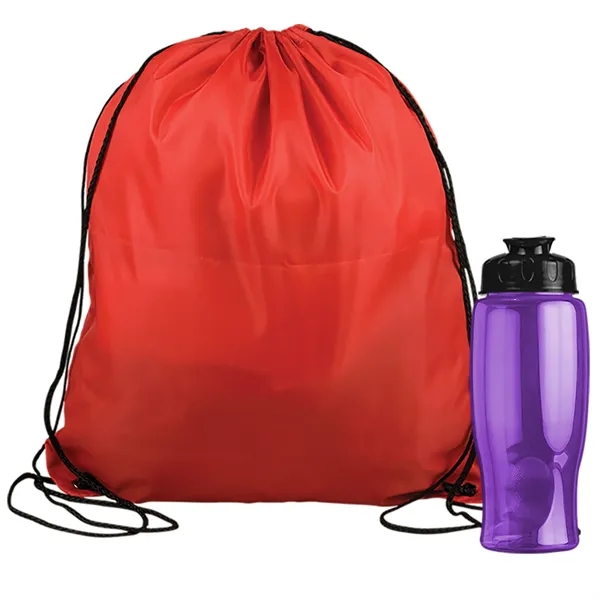 Drawstring backpack in a bottle combo kit.... from ASI 40480 Koozie Group