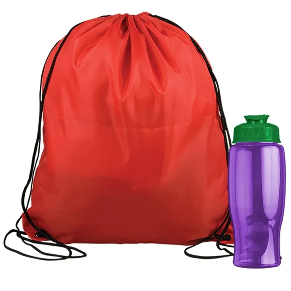 Drawstring backpack in a bottle combo kit.... from ASI 40480 Koozie Group